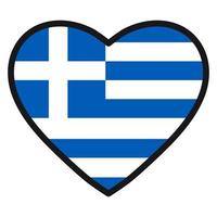 vlag van Griekenland in de vorm van hart met contrasterend contour, symbool van liefde voor zijn land, patriottisme, icoon voor onafhankelijkheid dag. vector