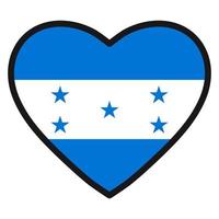 vlag van Honduras in de vorm van hart met contrasterend contour, symbool van liefde voor zijn land, patriottisme, icoon voor onafhankelijkheid dag. vector
