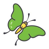 vliegend insect icoon van vlak tekenfilm stijl, vector
