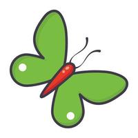 vliegend insect icoon van vlak tekenfilm stijl, vector