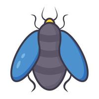 vliegend beet insect, diptera icoon van vlak stijl vector