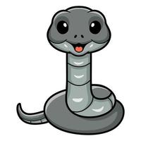 schattig zwart mamba slang tekenfilm vector