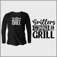 grillers gaan rooster t-shirt ontwerp met vector