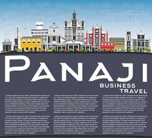 panaji Indië stad horizon met kleur gebouwen, blauw lucht en kopiëren ruimte. vector
