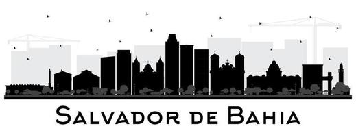 Salvador de Bahia stad horizon silhouet met zwart gebouwen geïsoleerd Aan wit. vector