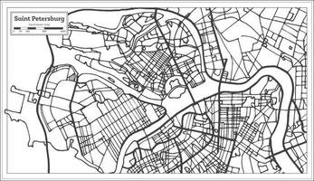 heilige petersburg Rusland stad kaart in retro stijl. schets kaart. vector