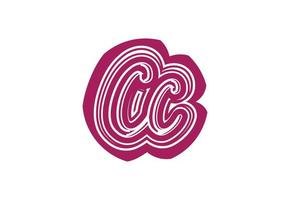 cc brief logo en icoon ontwerp sjabloon vector