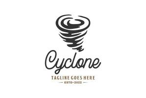 retro tyfoon cycloon orkaan storm logo ontwerp vector