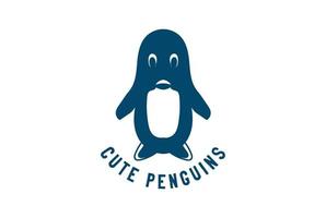 gemakkelijk grappig schattig pinguïns pop mascotte karakter tekenfilm logo ontwerp vector