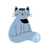 schattig weinig kat blauw vector