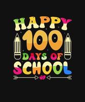 100 dagen van school- citaat t-shirt ontwerp sjabloon vector