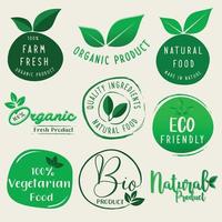 natuurlijk en biologisch voedsel, boerderij vers en biologisch Product stickers, insignes, logo en icoon voor e-commerce, natuurlijk en biologisch producten Promotie. vector