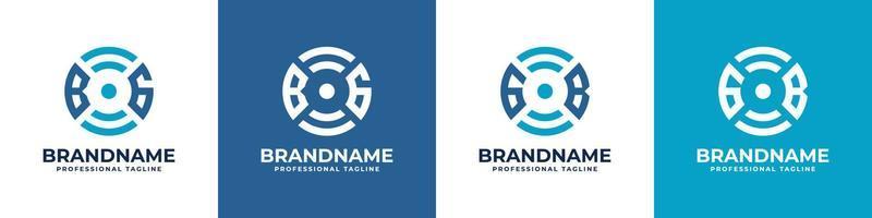 brief bg of nl globaal technologie monogram logo, geschikt voor ieder bedrijf met bg of nl initialen. vector