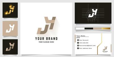 brief jy of jh monogram logo met bedrijf kaart ontwerp vector