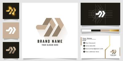 brief jm of rm monogram logo met bedrijf kaart ontwerp vector