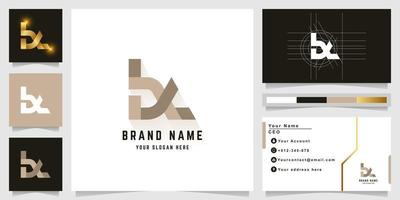 brief bx of bax monogram logo met bedrijf kaart ontwerp vector