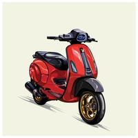 scooter voertuig illustratie artwork ontwerp vector