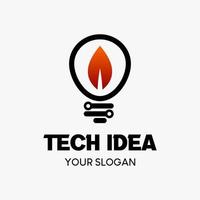 brand in een licht lamp logo ontwerp sjabloon. toekomst idee logo ontwerp concept. vector illustratie