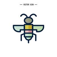 honing bij icoon. hommel, honing maken concept. vector logo illustratie geïsoleerd Aan wit achtergrond.