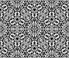 overladen wit patroon Aan een zwart achtergrond. demaskeren naadloos elegant patroon. kant patroon. zwart en wit kleur. vector grafisch wijnoogst patroon. voor kleding stof, tegel, behang of verpakking.