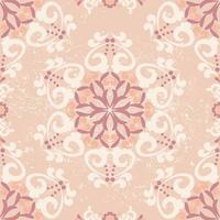 bloemen naadloos patroon. meetkundig damast gevormde achtergrond. roze, beige kleur. voor kleding stof, tegel, behang of verpakking. vector grafiek.