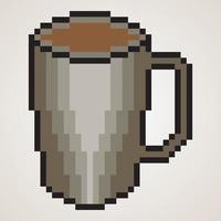 koffie mok met pixel kunst. vector illustratie