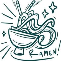 Aziatisch voedsel verzameling klem kunst. ramen illustratie vector