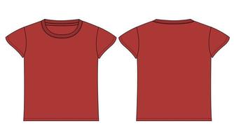 eenvoudig t-shirt technisch mode vlak schetsen vector illustratie sjabloon voor kinderen