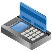 Geldautomaat machine - isometrische 3d illustratie. vector