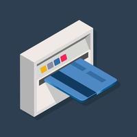 Geldautomaat machine - isometrische 3d illustratie. vector