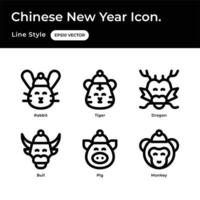 chinees nieuwjaar pictogrammen vector