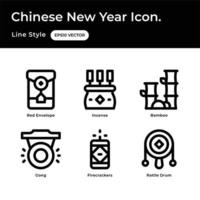 chinees nieuwjaar pictogrammen vector