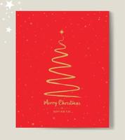 vrolijk Kerstmis boom schets groet tekst kaart gouden vector illustratie ontwerp achtergrond. groet kaart. Kerstmis boom.