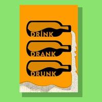 drinken poster illustratie in vlak ontwerp vector