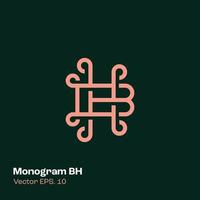 monogram logo bh vector