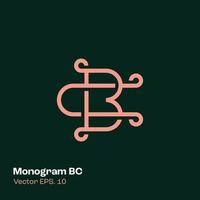 monogram logo bc vector