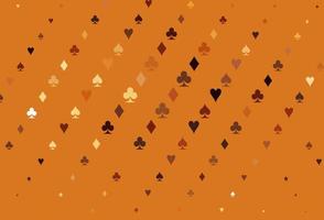 licht oranje vector patroon met symbool van kaarten.