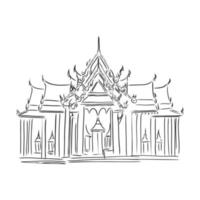 boeddhistisch tempel vector schetsen