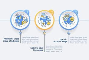 manieren naar identificeren trends cirkel infographic sjabloon. voorraad markt. gegevens visualisatie met 3 stappen. bewerkbare tijdlijn info grafiek. workflow lay-out met lijn pictogrammen vector