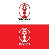 kampioenschap trofee logo, kampioen prijs winnaar trofee ontwerp, vector icoon sjabloon