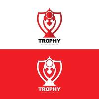 kampioenschap trofee logo, kampioen prijs winnaar trofee ontwerp, vector icoon sjabloon