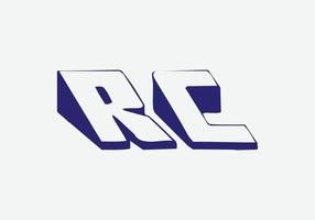 rc 3d logo ontwerp sjabloon vector
