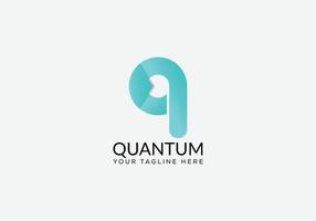 quantum abstract q eerste modern brief logo ontwerp vector