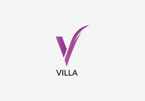 villa abstract v brief modern eerste logo ontwerp vector