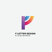 brief f logo helling kleurrijk vector illustratie symbool