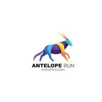 antilope kleurrijk logo sjabloon illustratie dier vector