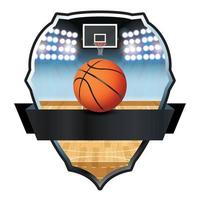 basketbal embleem insigne illustratie vector