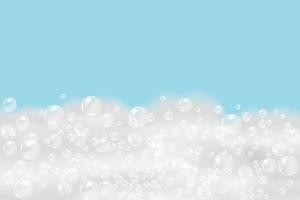 bad blauw schuim geïsoleerd Aan een licht achtergrond. shampoo bubbels textuur.shampoo en bad schuim vector illustratie.