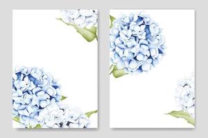 mooi hortensia bloemen bruiloft uitnodiging kaart vector