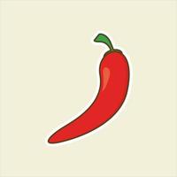 Chili vlak ontwerp vector illustratie. heet rood peper